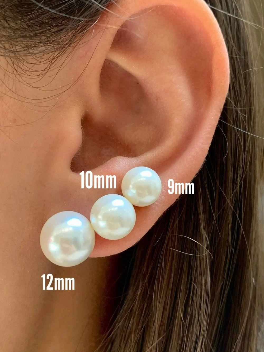 NWT 12mm Minimalist Classic White Faux Pearl Stud Post Earrings Wedding Bridal